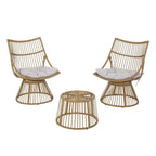Ensemble de chaises de club et table d'appoint d'extérieur en osier Berton de Christopher Knight Home avec coussin