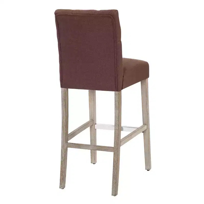 WestinTrends Hayes 29 Tabouret de bar rembourré en tissu de lin (Lot de 3), Gris antique, Marron