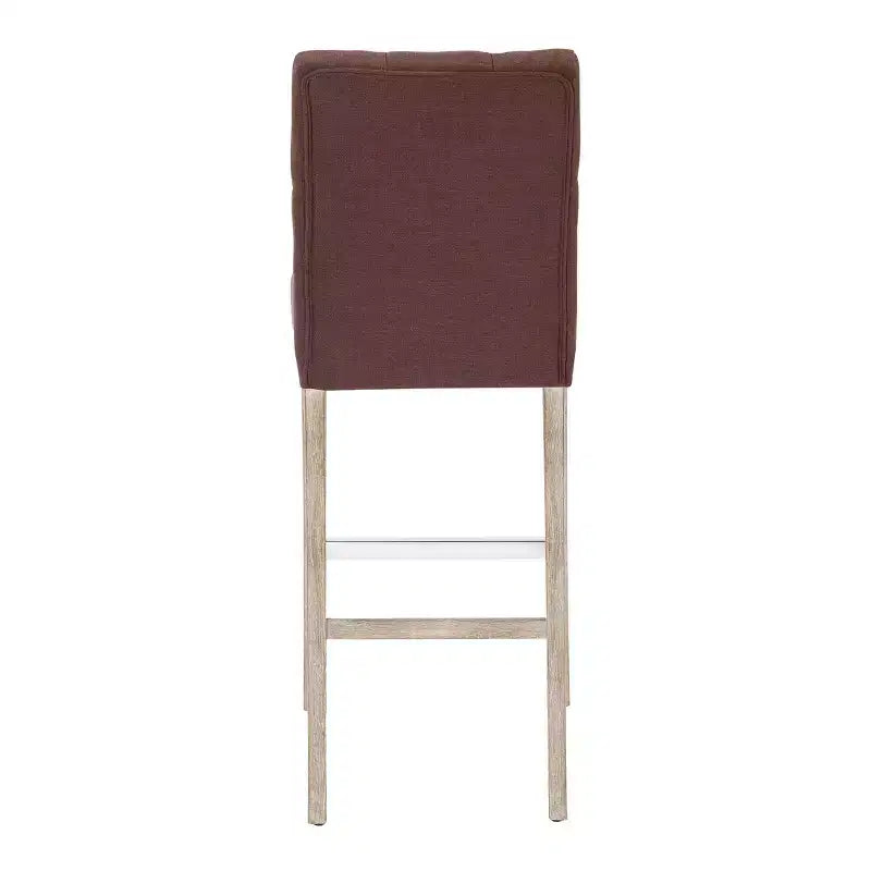 WestinTrends Hayes 29 Tabouret de bar rembourré en tissu de lin (Lot de 3), Gris antique, Marron