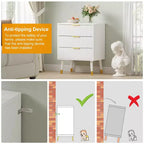 Commode à 3 tiroirs avec rangement, 72,423,615,4 cm, avec poignées en métal, table de chevet minimaliste moderne avec pieds en métal, armoire de rangement