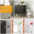 Commode à 3 tiroirs avec rangement, 72,423,615,4 cm, avec poignées en métal, table de chevet minimaliste moderne avec pieds en métal, armoire de rangement