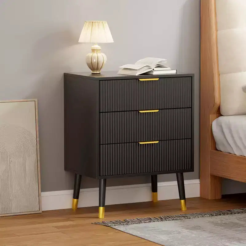 Commode à 3 tiroirs avec rangement, 72,423,615,4 cm, avec poignées en métal, table de chevet minimaliste moderne avec pieds en métal, armoire de rangement
