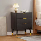 Commode à 3 tiroirs avec rangement, 72,423,615,4 cm, avec poignées en métal, table de chevet minimaliste moderne avec pieds en métal, armoire de rangement