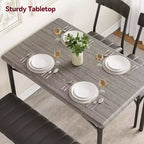 Ensemble Table à Manger pour 4 Personnes avec Table Rectangulaire, Banc Rembourré et 2 Chaises, Ensemble de Salle à Manger Peu Encombrant pour Petits Espaces, Appartements