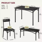 Ensemble Table à Manger pour 4 Personnes avec Table Rectangulaire, Banc Rembourré et 2 Chaises, Ensemble de Salle à Manger Peu Encombrant pour Petits Espaces, Appartements