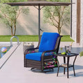 Bestier Wicker Patio Furniture Chair,Swivel Gliding Chair with LED Strip,Outdoor Swivel Rocking Chairs with 4Anti-Slip Cushions for Deck,Porch&Garden