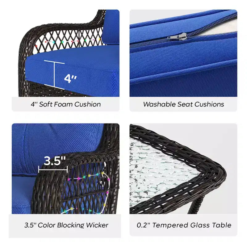Bestier Wicker Patio Furniture Chair,Swivel Gliding Chair with LED Strip,Outdoor Swivel Rocking Chairs with 4Anti-Slip Cushions for Deck,Porch&Garden