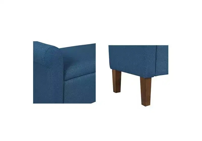 Banc ottoman en bois Okak Accent Lift-Top avec deux accoudoirs latéraux, banc à chaussures rembourré, banc de rangement pour le salon, la chambre à coucher
