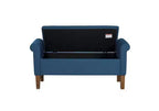Banc ottoman en bois Okak Accent Lift-Top avec deux accoudoirs latéraux, banc à chaussures rembourré, banc de rangement pour le salon, la chambre à coucher