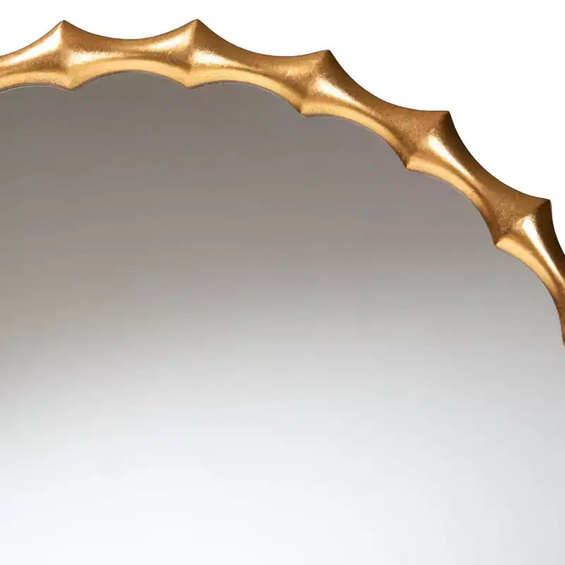 Miroir mural d'appoint Baxton Studio Everette, finition feuille d'or antique avec cadre en bambou
