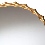 Miroir mural d'appoint Baxton Studio Everette, finition feuille d'or antique avec cadre en bambou