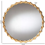 Miroir mural d'appoint Baxton Studio Everette, finition feuille d'or antique avec cadre en bambou