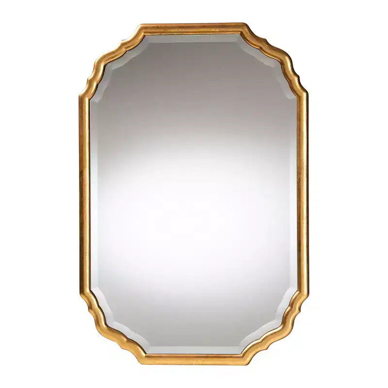 Miroir mural décoratif Pacino de Baxton Studio, finition feuille d'or antique