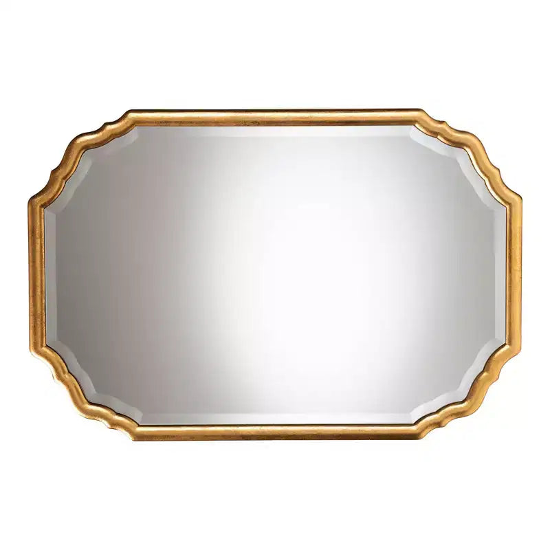 Miroir mural décoratif Pacino de Baxton Studio, finition feuille d'or antique