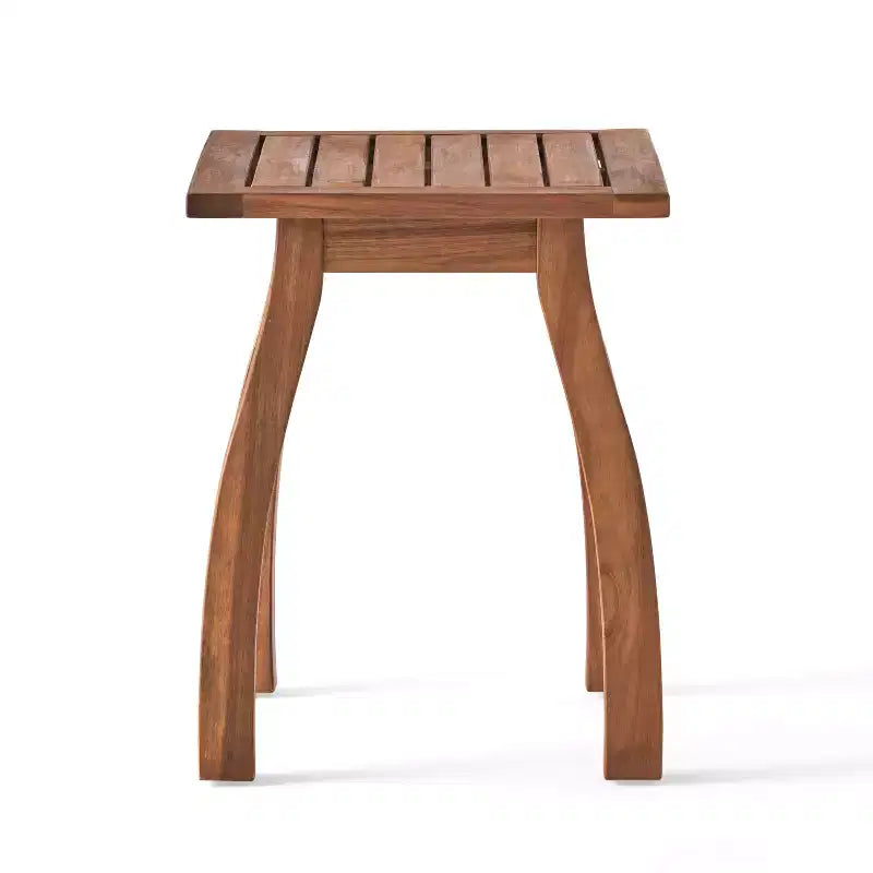 Christopher Knight Home Callum Transitional 3 Piece Patio Acacia Wood Club Chairs with Rectangle Accent Table