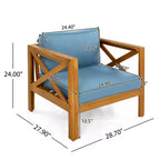 Christopher Knight Home Kairos Ensemble de 3 chaises de jardin de style transitionnel en bois d'acacia avec table d'appoint ronde