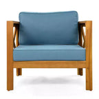 Christopher Knight Home Kairos Ensemble de 3 chaises de jardin de style transitionnel en bois d'acacia avec table d'appoint ronde