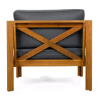 Christopher Knight Home Kairos Ensemble de 3 chaises de jardin de style transitionnel en bois d'acacia avec table d'appoint ronde