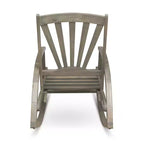 GDFStudio Dora Chaise berçante en bois d'acacia avec repose-pieds rétractable et design à lattes (Lot de 2)