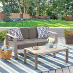 GDFStudio Martha Outdoor Aluminum Loveseat and Coffee Table Set with Cushions