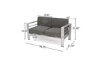 GDFStudio Martha Outdoor Aluminum Loveseat and Coffee Table Set with Cushions