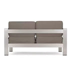 GDFStudio Martha Outdoor Aluminum Loveseat and Coffee Table Set with Cushions