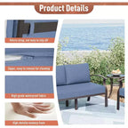 ALAULM 7-Seat Aluminum Patio Furniture Set, Modern Metal Outdoor Conversation Sets w/45in Propane Fire Pit Table