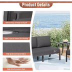 ALAULM 7-Seat Aluminum Patio Furniture Set, Modern Metal Outdoor Conversation Sets w/45in Propane Fire Pit Table