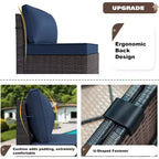 ALAULM 13 Pieces Patio Furniture Set, Rattan Wicker Outdoor Conversation Sets, Furniture Sectional Sofa Set