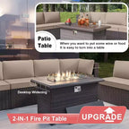 ALAULM 13 Pieces Patio Furniture Set, Rattan Wicker Outdoor Conversation Sets, Furniture Sectional Sofa Set