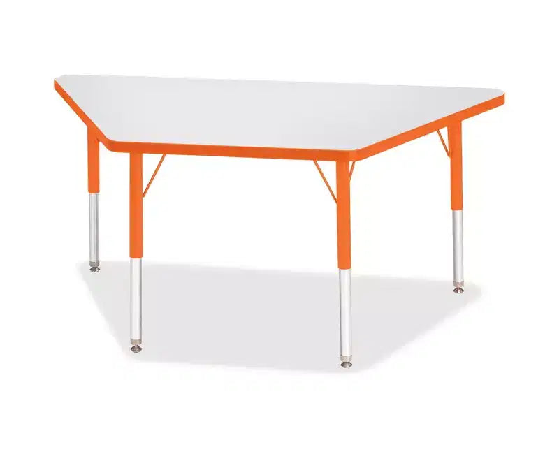 Jonti-Craft Berries Elementary Height Prism Edge Trapezoid Table (24 x 48) in Orange