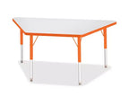 Jonti-Craft Berries Elementary Height Prism Edge Trapezoid Table (24 x 48) in Orange