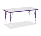 Jonti-Craft Berries Elementary Height Color Edge Rectangle Table (24 x 48) in Purple