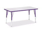 Jonti-Craft Berries Elementary Height Color Edge Rectangle Table (24 x 48) in Purple