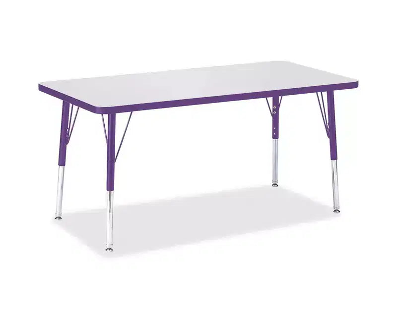 Jonti-Craft Berries Elementary Height Color Edge Rectangle Table (24 x 48) in Purple