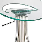 HomeRoots Clear and Silver Metal and Heavy Duty Plastic Low Back Adjustable Height Bar Chair