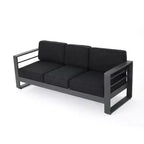 Christopher Knight Home Tiffany Outdoor Modern 6 Seater Aluminum Frame Sofa Set with Coffee Table