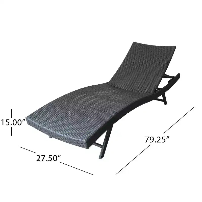 Christopher Knight Home Calvin 6 Piece Outdoor Rattan and Iron Adjustable Chaise Lounges with Foldable Tables