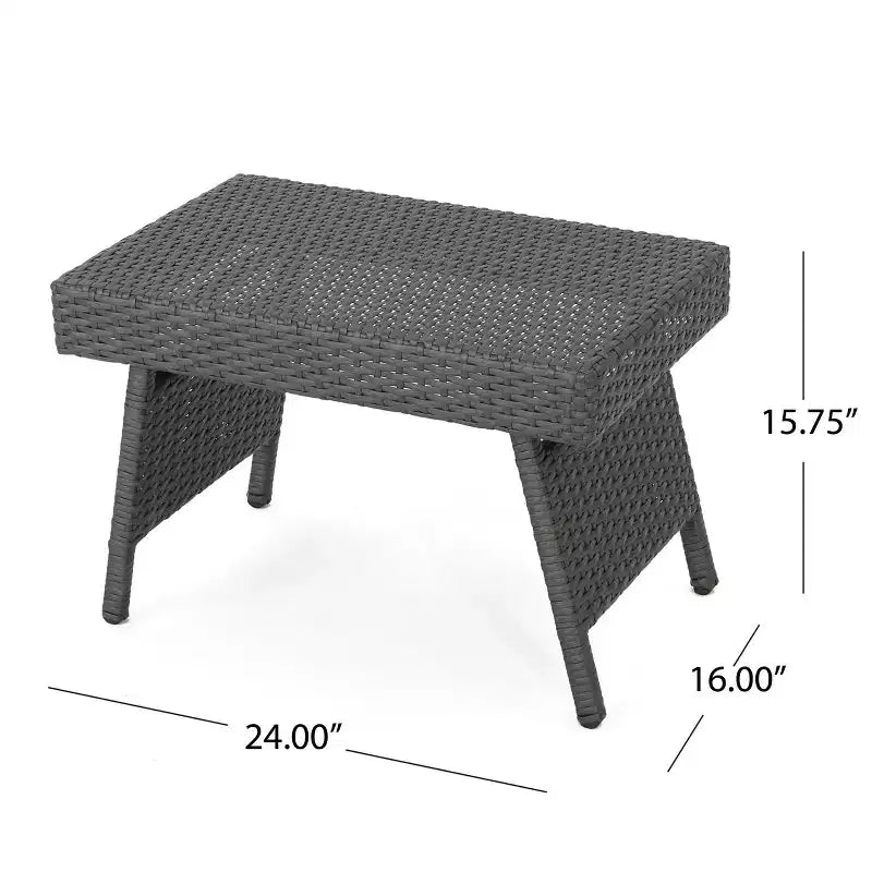 Christopher Knight Home Calvin 6 Piece Outdoor Rattan and Iron Adjustable Chaise Lounges with Foldable Tables