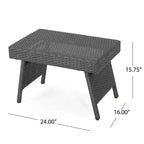 Christopher Knight Home Calvin 6 Piece Outdoor Rattan and Iron Adjustable Chaise Lounges with Foldable Tables