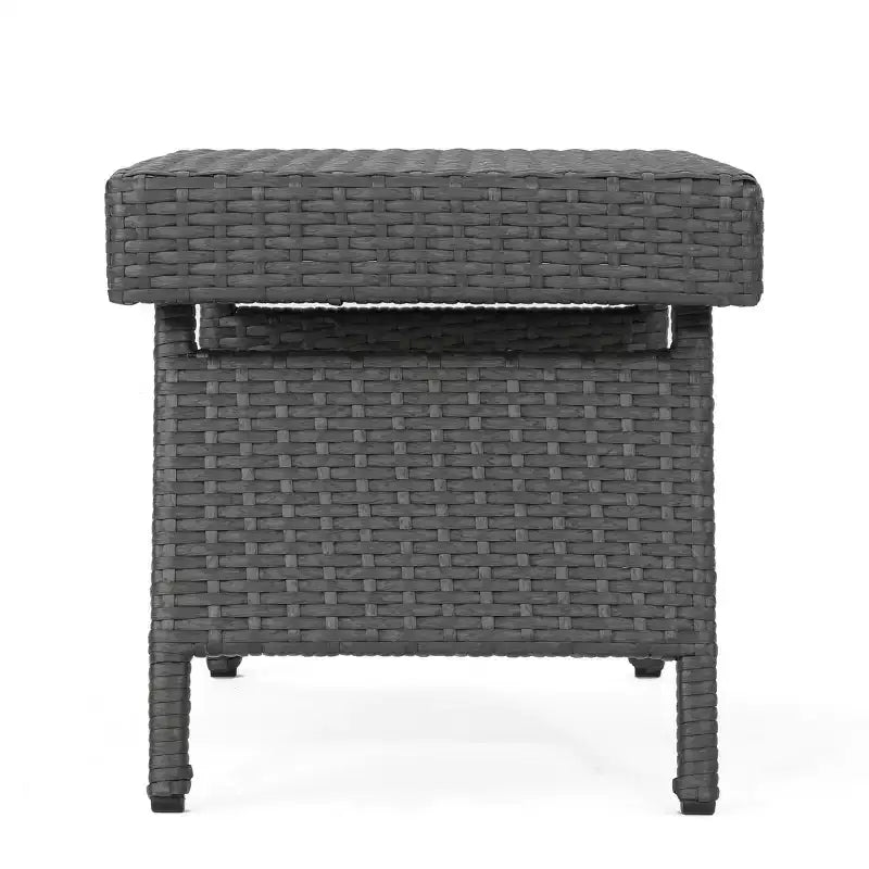 Christopher Knight Home Calvin 6 Piece Outdoor Rattan and Iron Adjustable Chaise Lounges with Foldable Tables