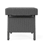 Christopher Knight Home Calvin 6 Piece Outdoor Rattan and Iron Adjustable Chaise Lounges with Foldable Tables