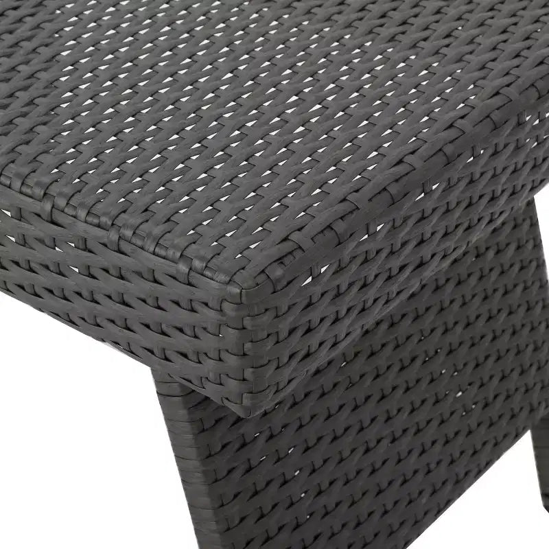 Christopher Knight Home Calvin 6 Piece Outdoor Rattan and Iron Adjustable Chaise Lounges with Foldable Tables