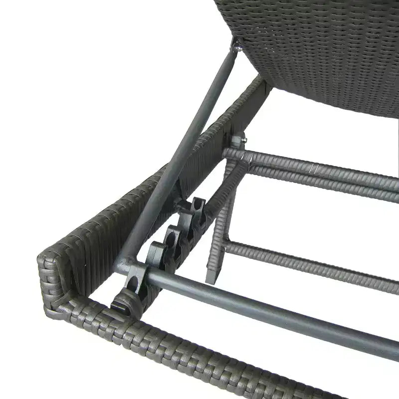 Christopher Knight Home Calvin 6 Piece Outdoor Rattan and Iron Adjustable Chaise Lounges with Foldable Tables