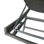 Christopher Knight Home Calvin 6 Piece Outdoor Rattan and Iron Adjustable Chaise Lounges with Foldable Tables