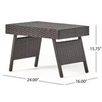 Christopher Knight Home Calvin 6 Piece Outdoor Rattan and Iron Adjustable Chaise Lounges with Foldable Tables