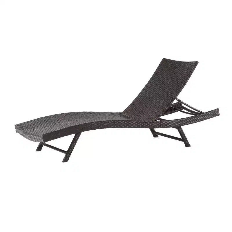 Christopher Knight Home Calvin 6 Piece Outdoor Rattan and Iron Adjustable Chaise Lounges with Foldable Tables