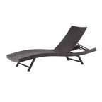 Christopher Knight Home Calvin 6 Piece Outdoor Rattan and Iron Adjustable Chaise Lounges with Foldable Tables