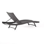 Christopher Knight Home Calvin 6 Piece Outdoor Rattan and Iron Adjustable Chaise Lounges with Foldable Tables