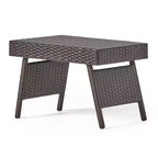 Christopher Knight Home Calvin 6 Piece Outdoor Rattan and Iron Adjustable Chaise Lounges with Foldable Tables
